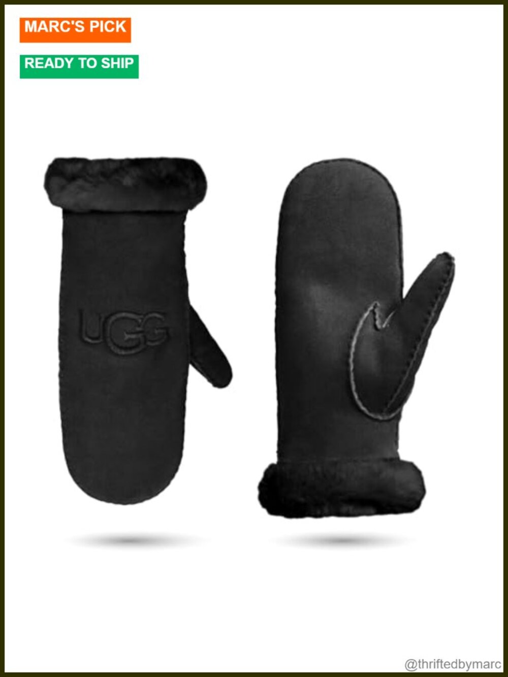 Sheepskin Water Resistant Mittens Doubleface Wool Lining Shearling Cuff Tech